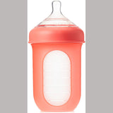 Boon Nursh Bottle 4oz, Feeding Bottle -Grey, Coral, Transparent