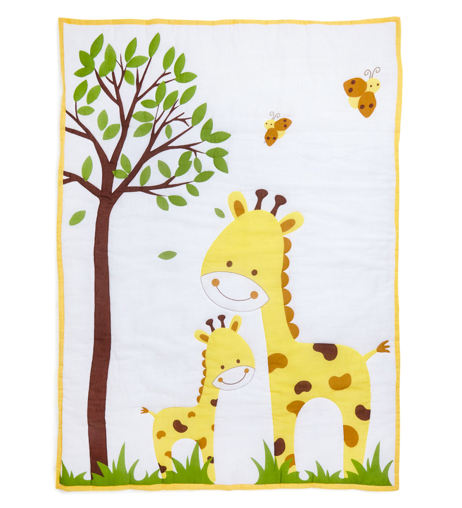 The White Cradle Organic Cotton Baby Quilt - Giraffe