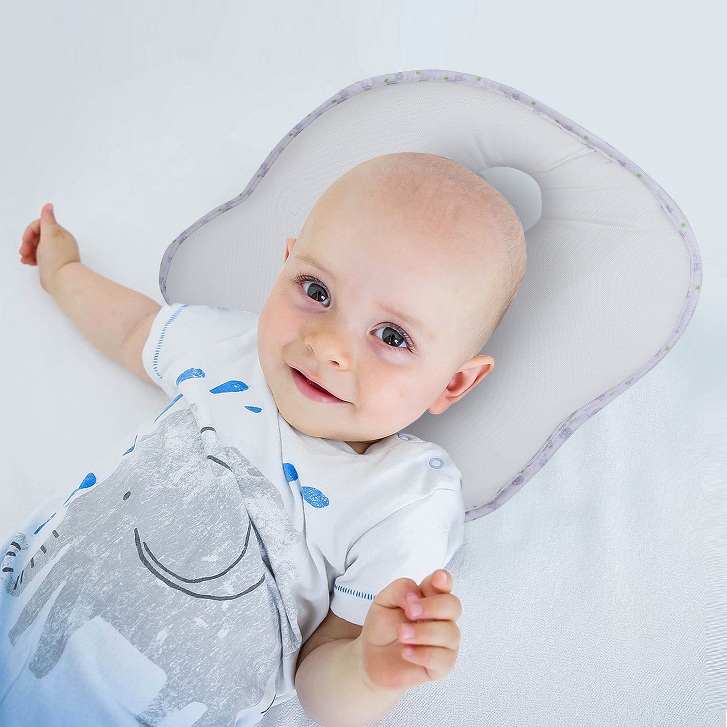 Baby Moo Soft Hypoallergenic Memory Head Pillow  - White