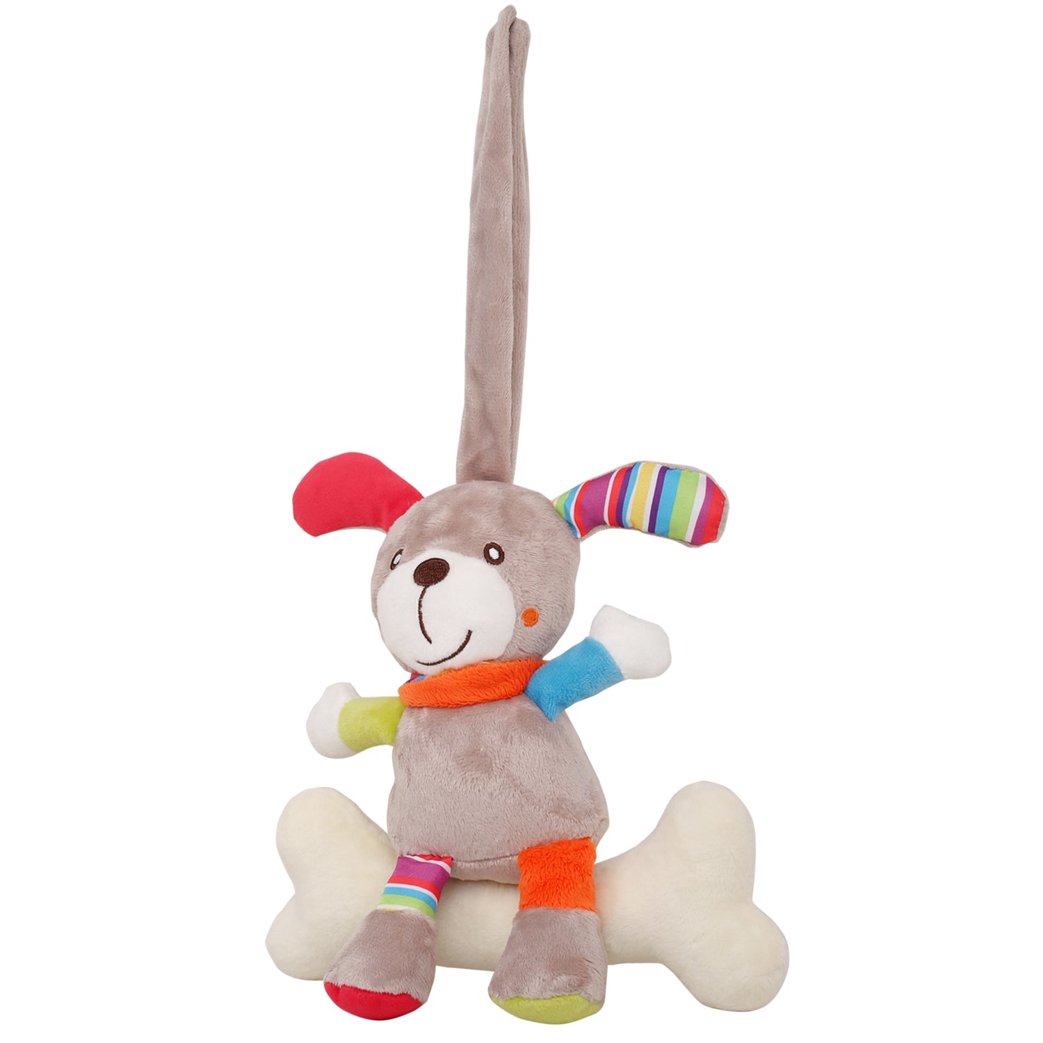 Baby Moo Dog Grey Hanging Pulling Toy