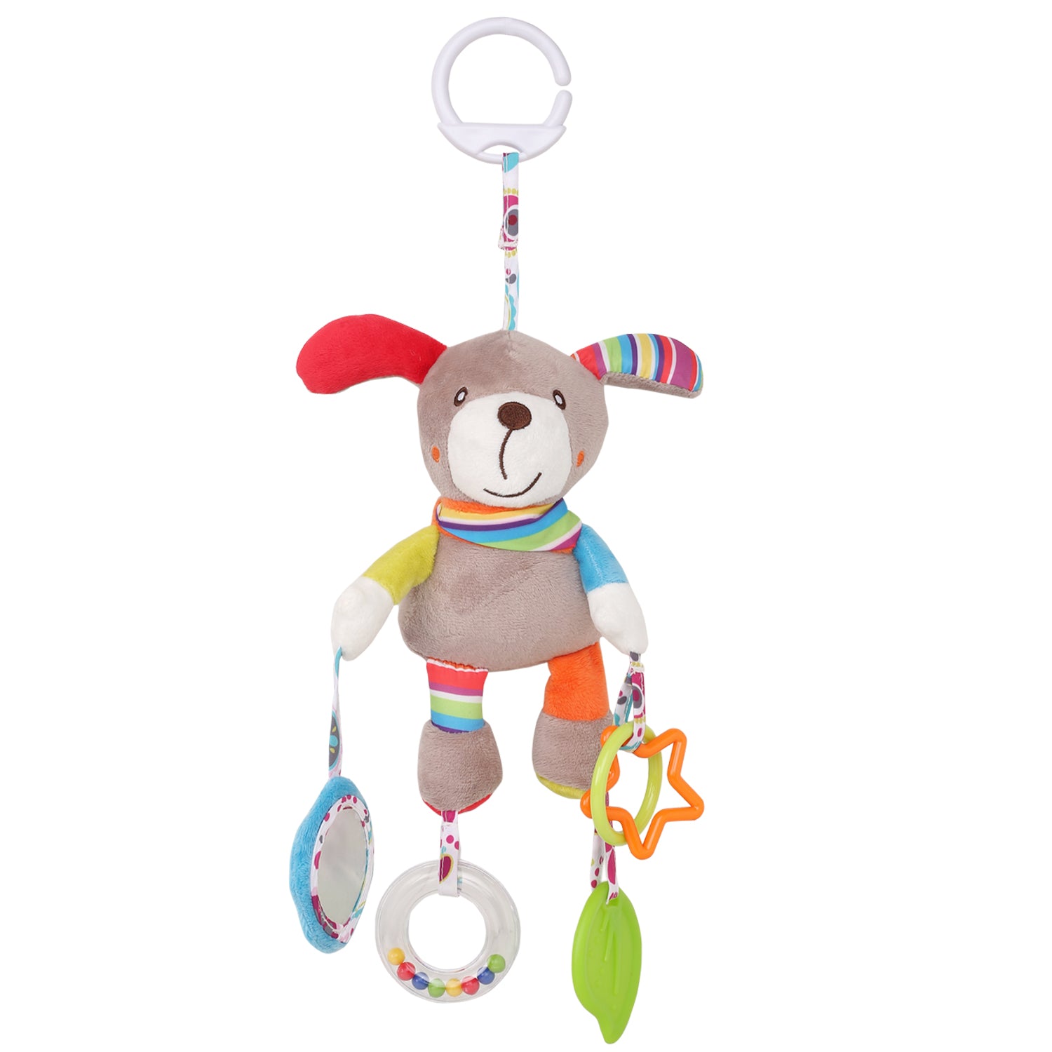 Baby Moo Dog Multicolour Hanging Toy With Teether