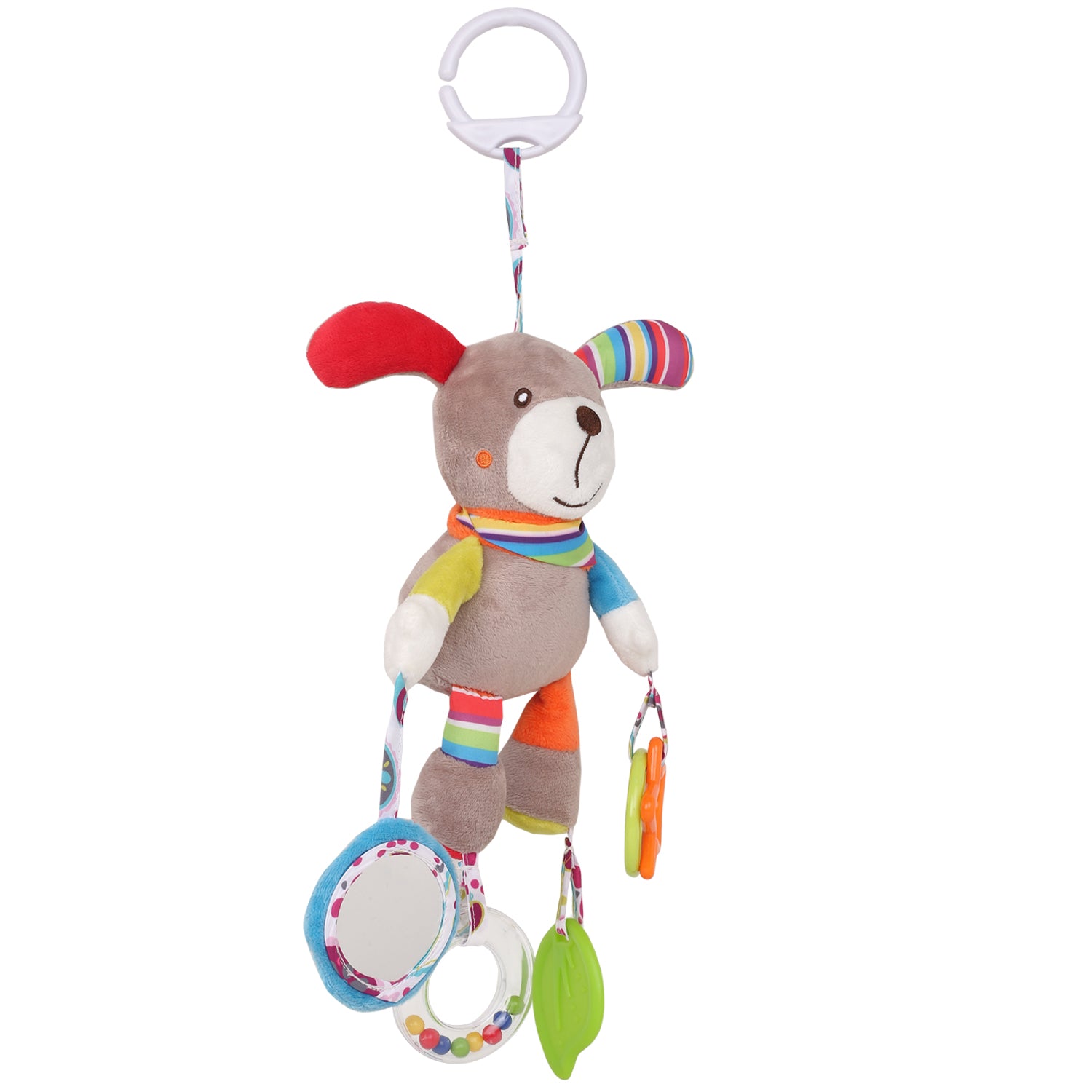 Baby Moo Dog Multicolour Hanging Toy With Teether