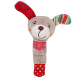Baby Moo Sweet Dog Grey And Red Handheld Rattle