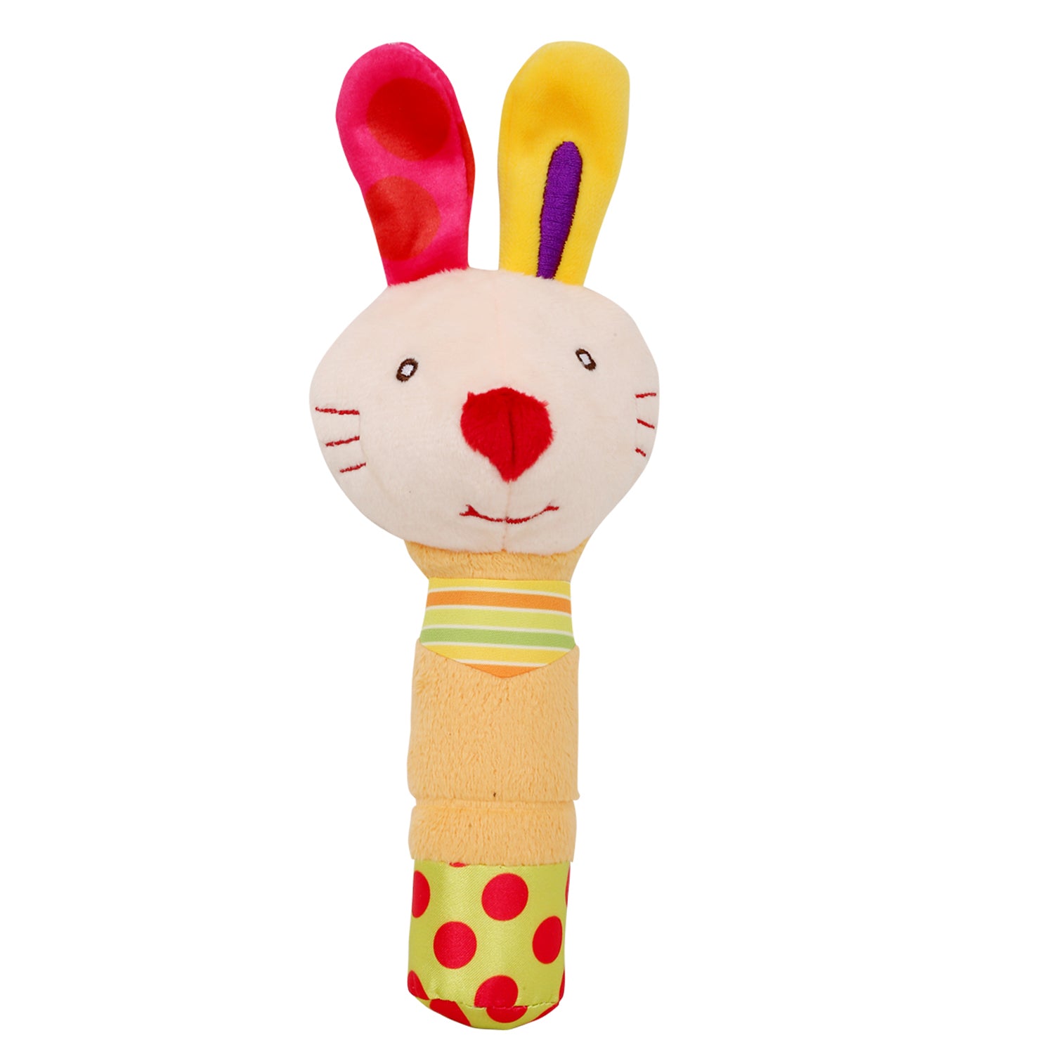 Baby Moo Big Earred Rabbit Multicolour Handheld Rattle