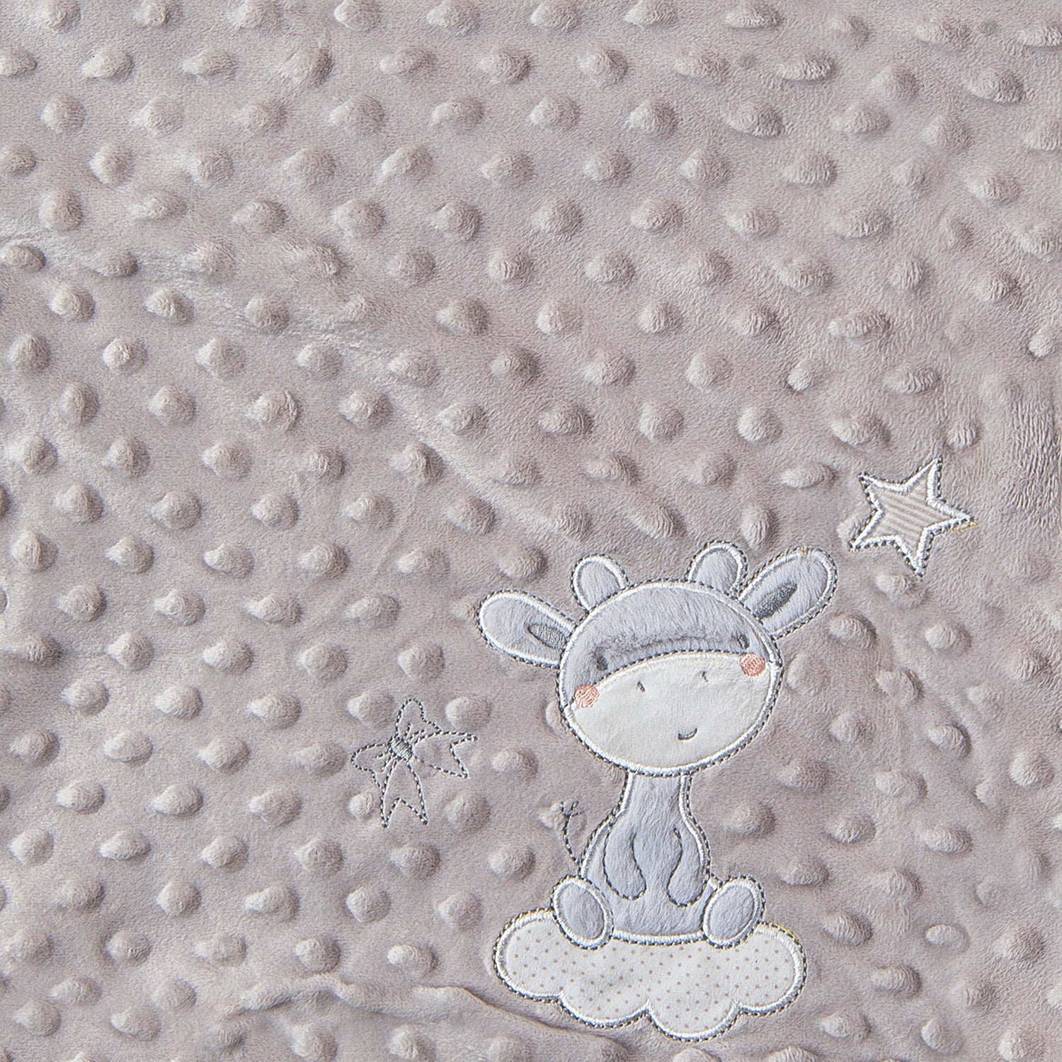 Baby Moo Animal Soft Reversible Bubble Blanket Grey