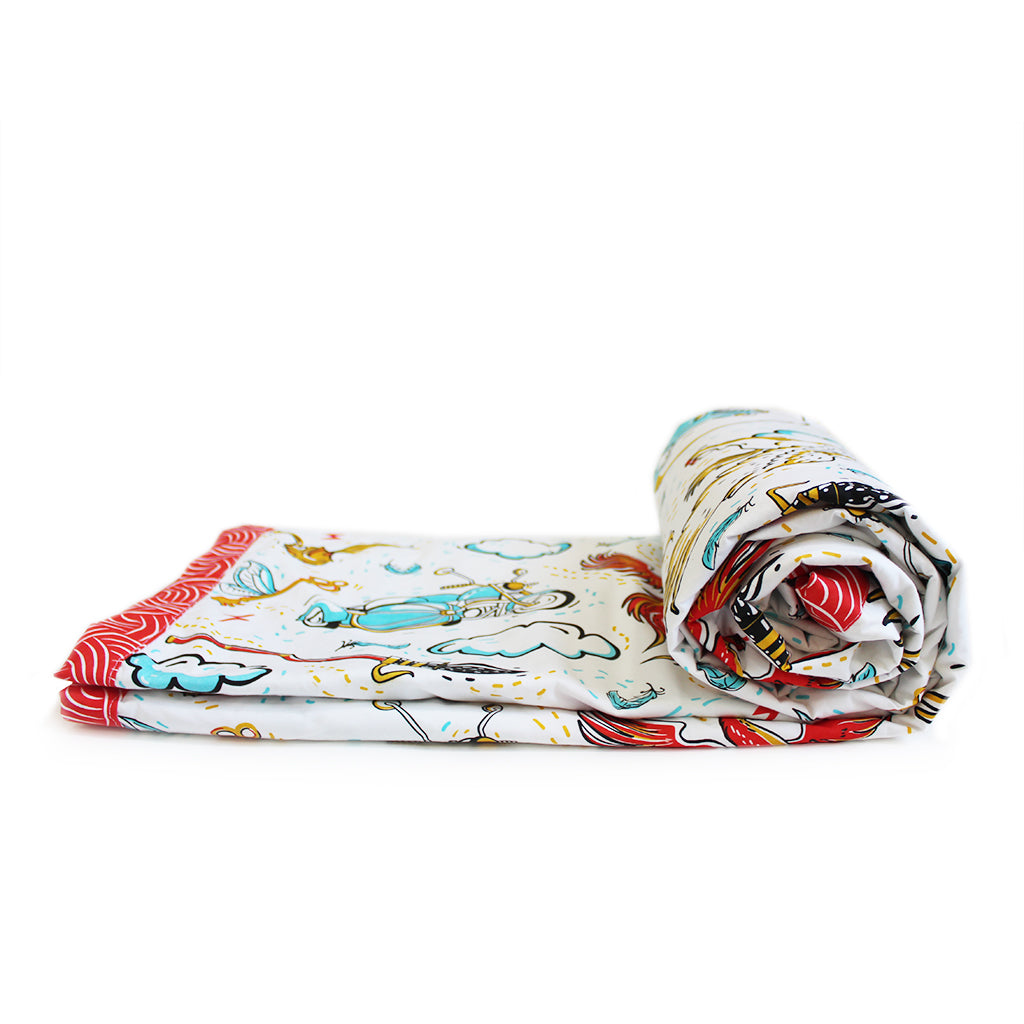 100% Cotton Reversible Single Blanket Dohar for Kids - Official Harry Potter "Wingardium Leviosa