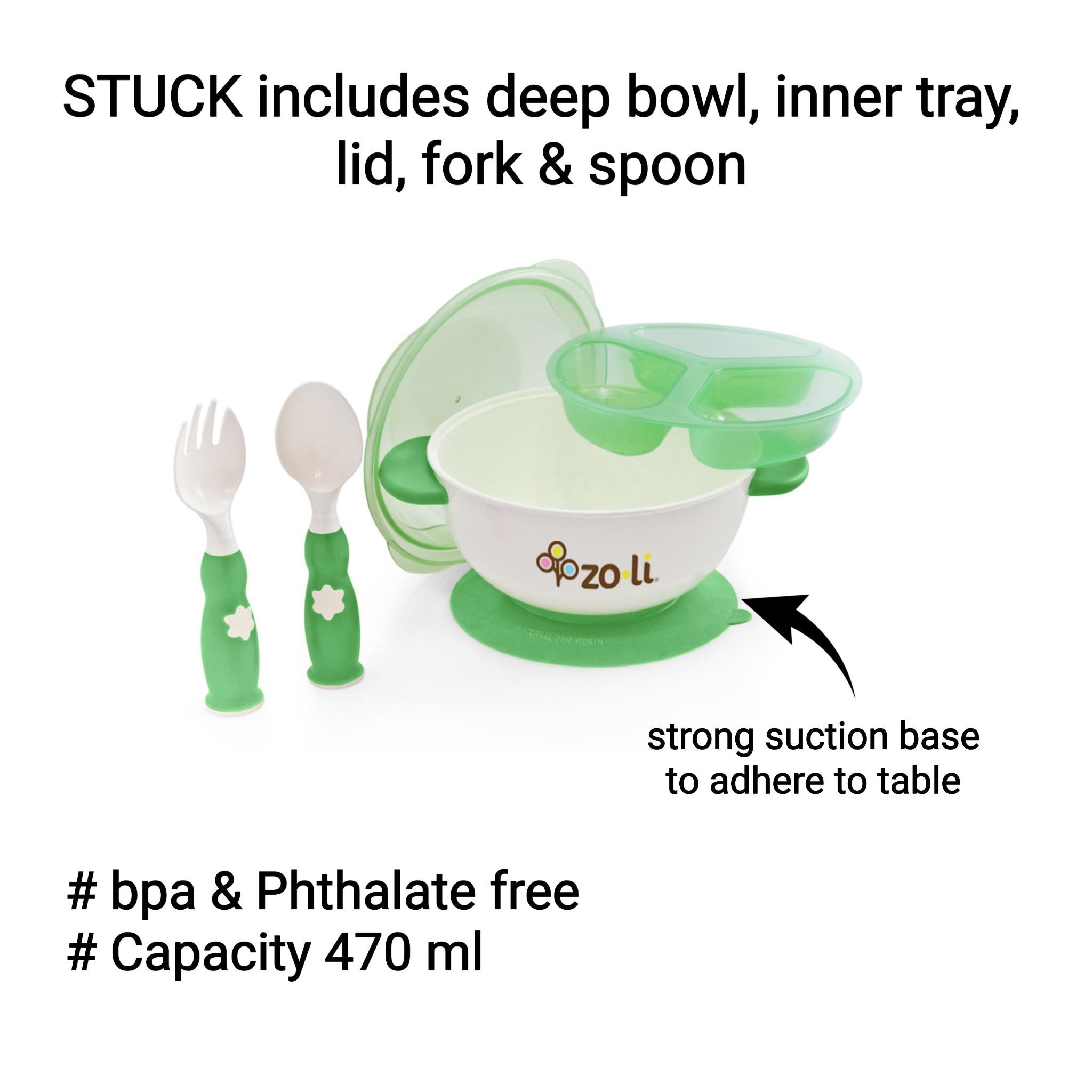 ZoLi STUCK Bowl Feeding Kit - Green