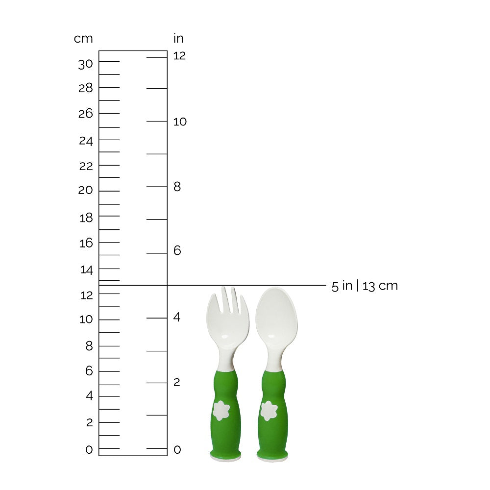 Zoli Fork & Spoon Set - Green
