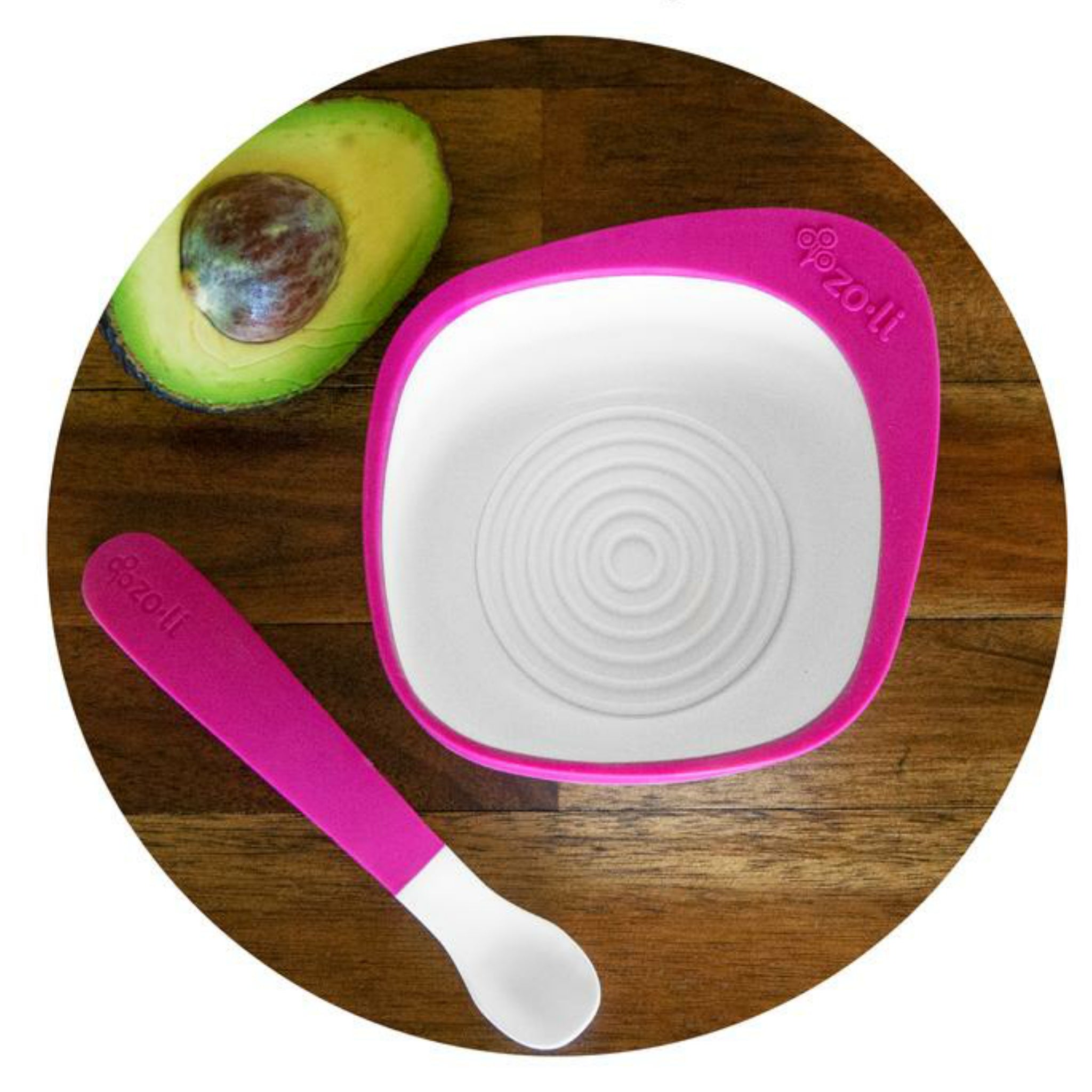 Zoli Mash Bowl and Spoon Kit - Pink