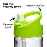 Zoli PIP Straw Water Bottle - Green