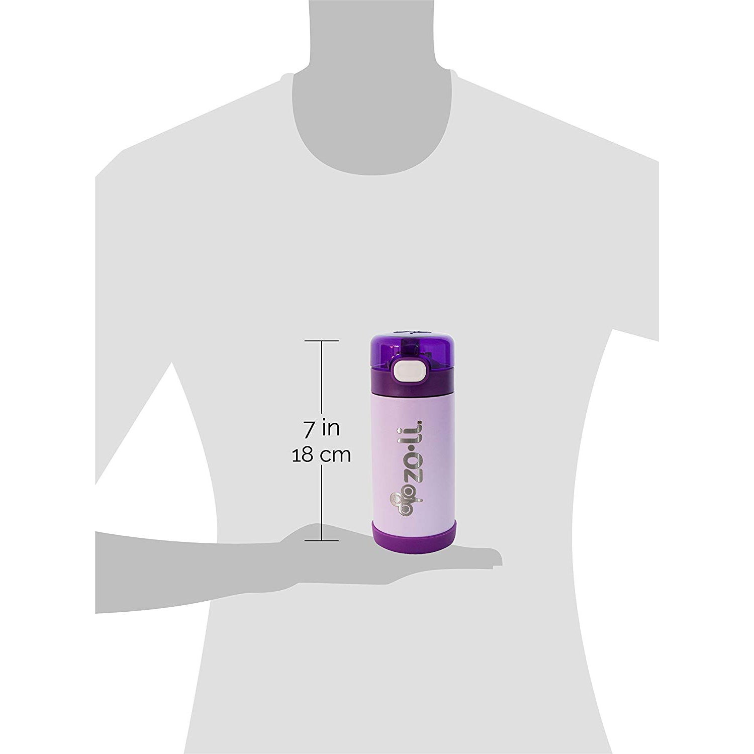 Zoli Pow Squeak Vacuum Insulated Straw Drink Bottle - Purple
