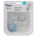 ZoLi BINKI.T Pacifier + Teether Combination Circle (Pack of 2) Mist Blue Ash