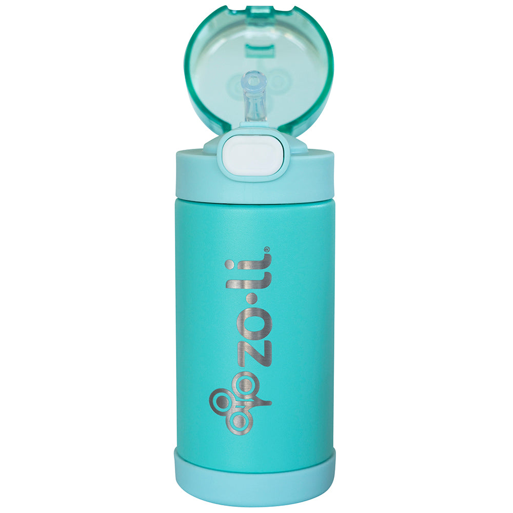 Zoli Pow Squeak Vacuum Insulated Straw Drink Bottle - Mint