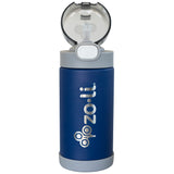 Zoli Pow Squeak Vacuum Insulated Straw Drink Bottle - Navy