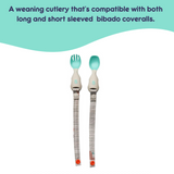 Bibado Handi Cutlery - Attachable Weaning Cutlery Set Woodland Friends Grey