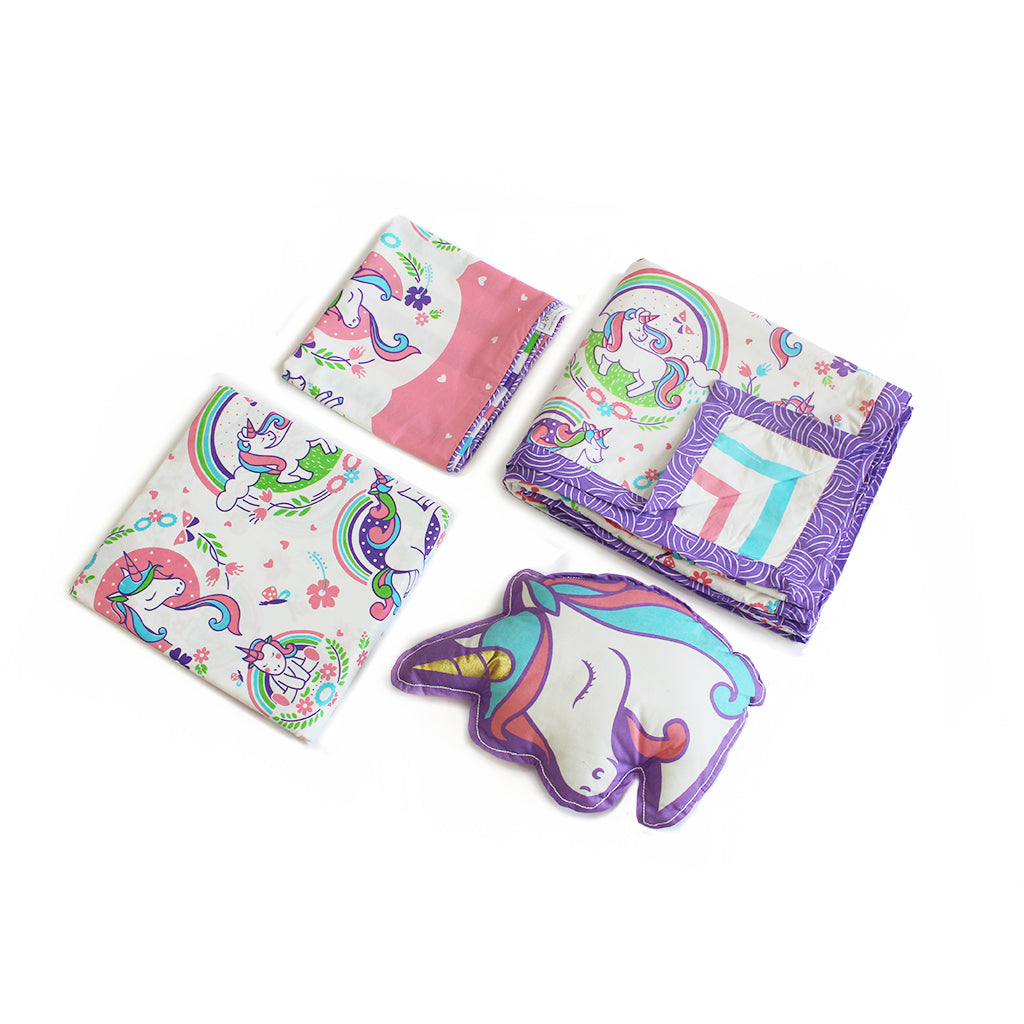 "Bundle of Joy" Unicorn & Rainbows Double Bedsheet Set