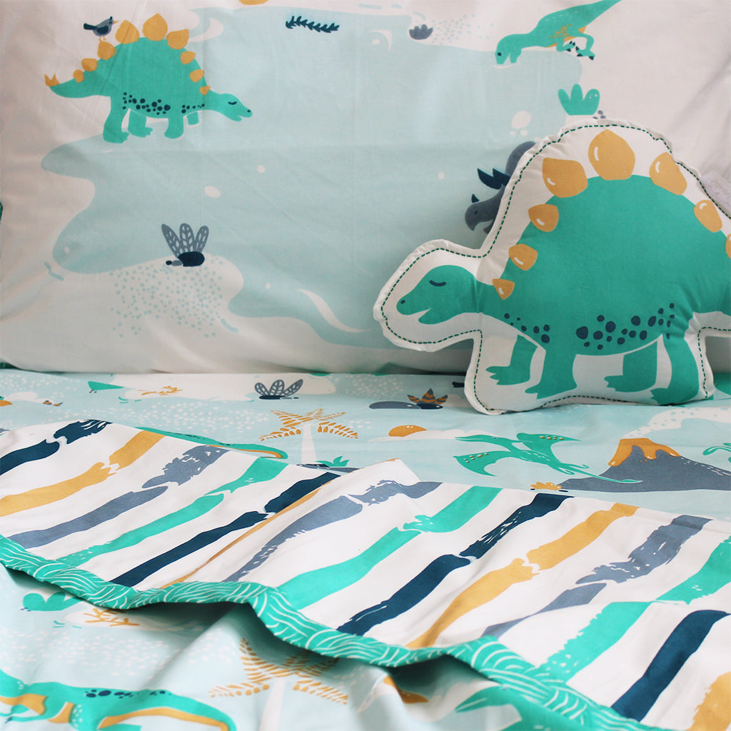 "Bundle of Joy" Snooze & Roar Dinosaur Double Bedsheet Set