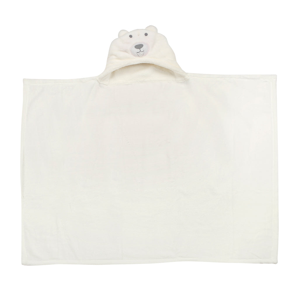 Baby Moo Smiley Bear White Blanket