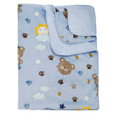 Baby Moo Pawsome Blue Double Sided Fur Blanket