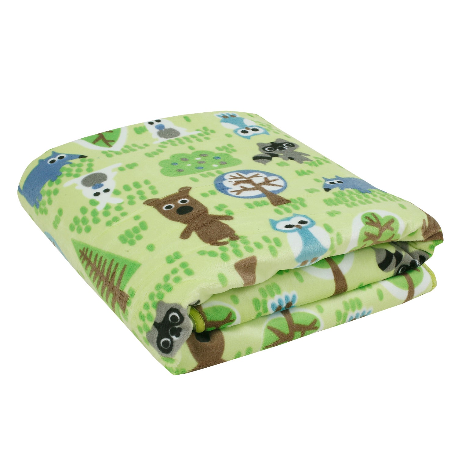 Baby Moo Wildlife Green Double Sided Fur Blanket