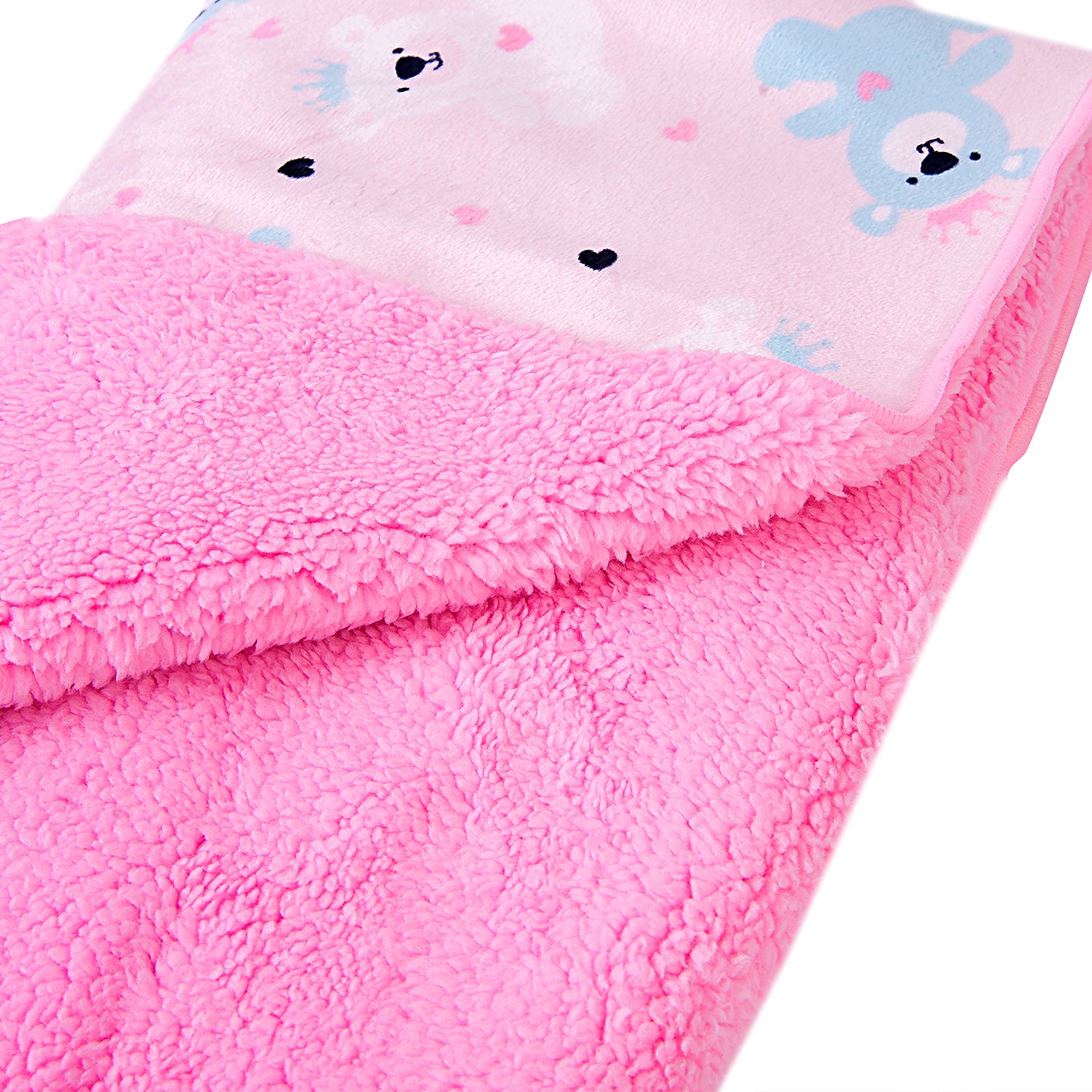 Baby Moo Royal Teddy Pink Fur Blanket