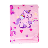 Baby Moo Happy Unicorn Pink Fur Blanket