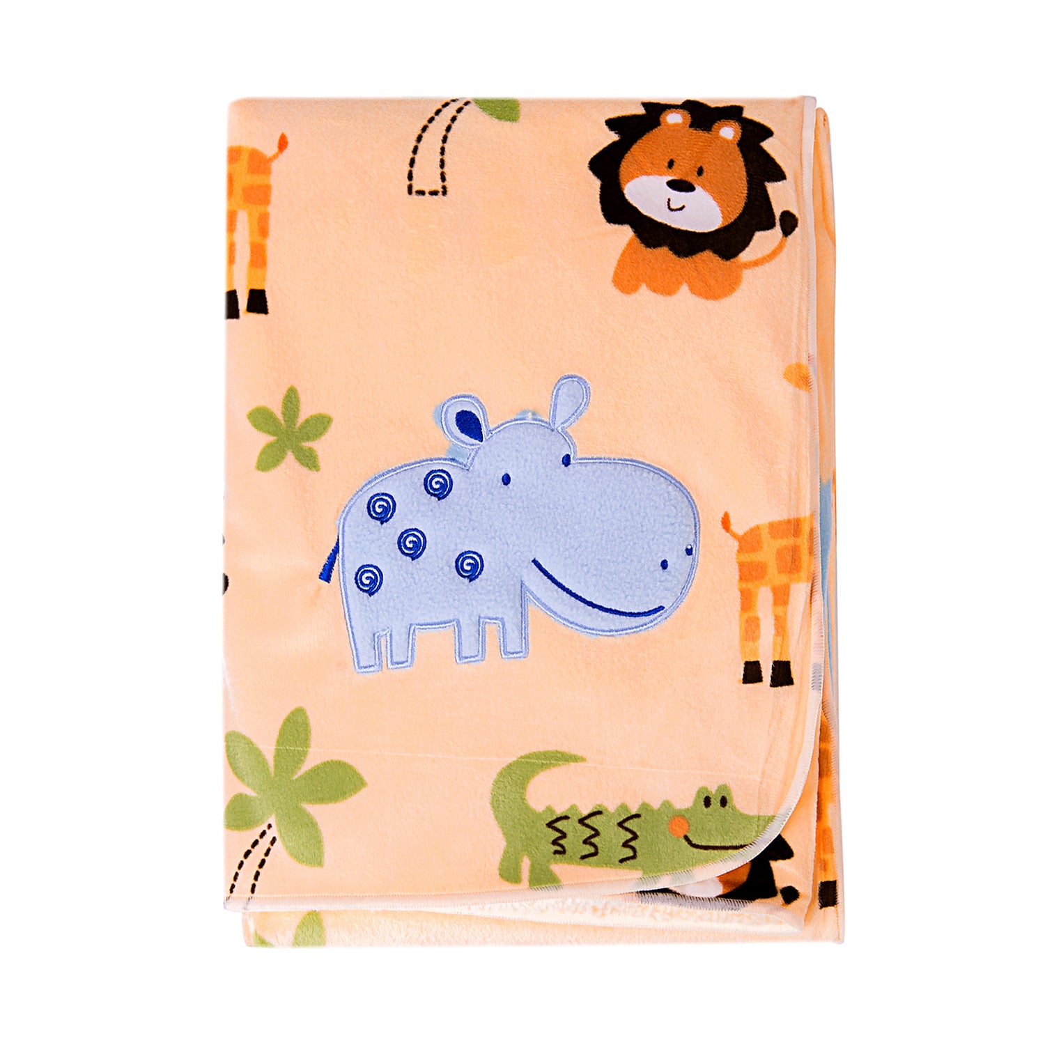 Baby Moo Hippo Yellow Fur Blanket