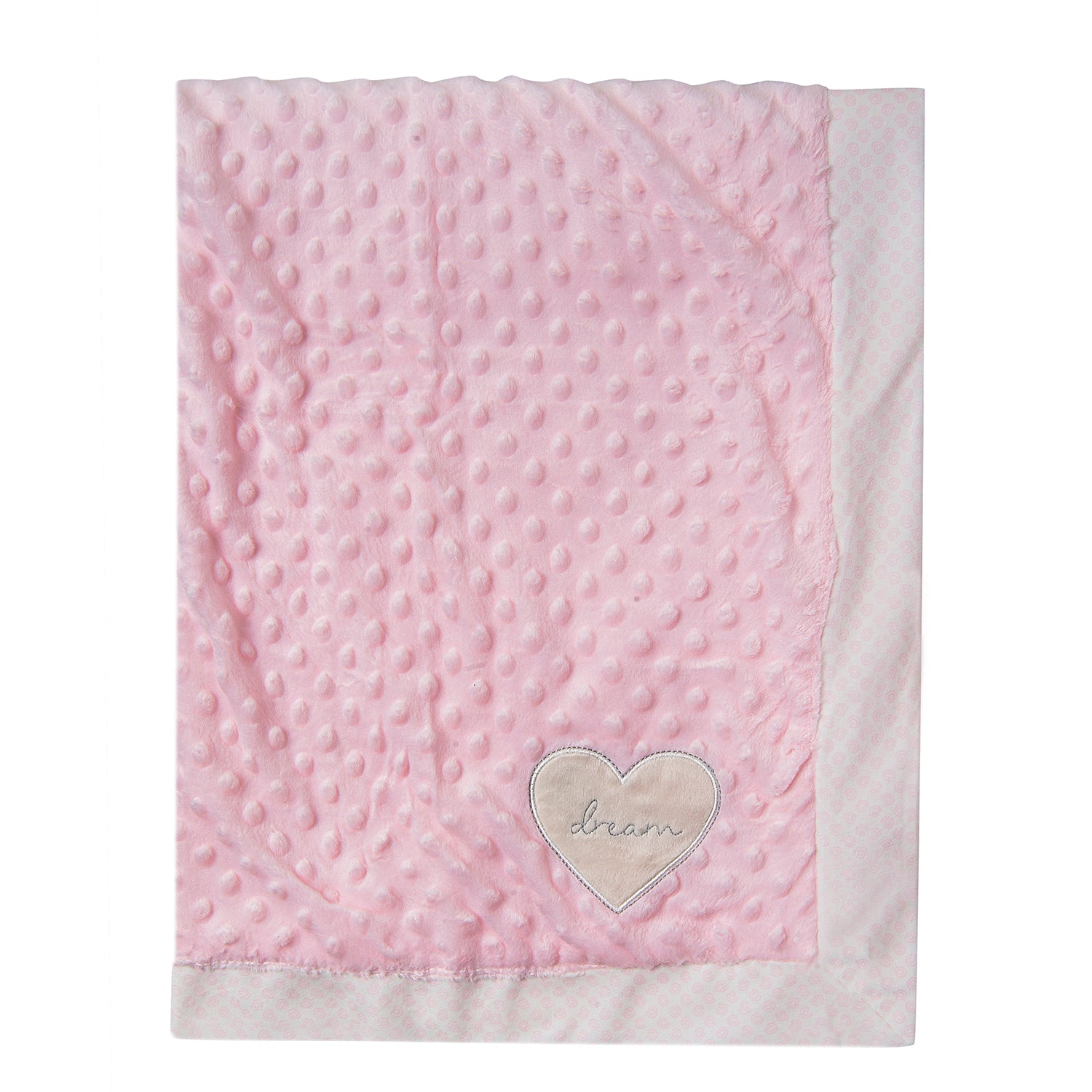 Baby Moo Heart Full Of Dreams Soft Reversible Bubble Blanket Pink