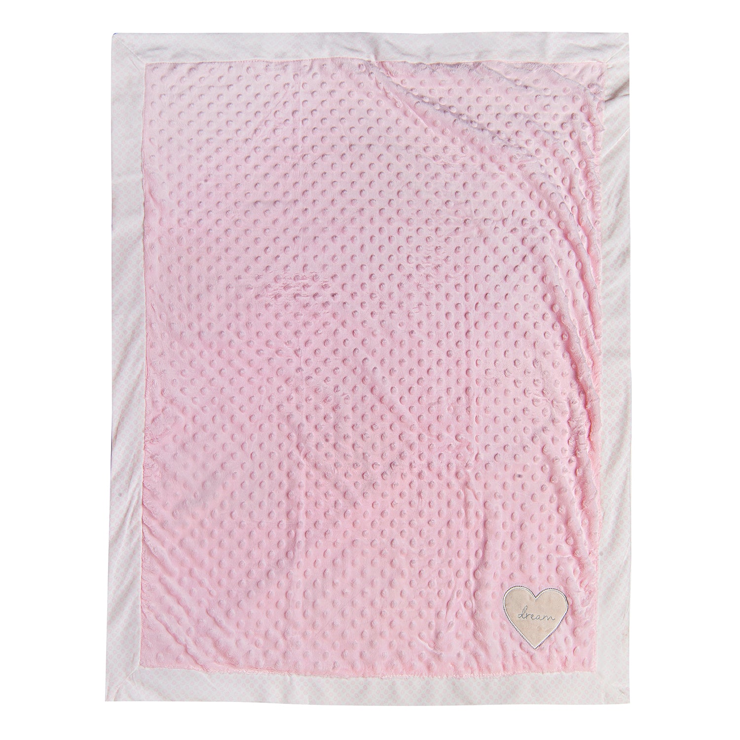 Baby Moo Heart Full Of Dreams Soft Reversible Bubble Blanket Pink