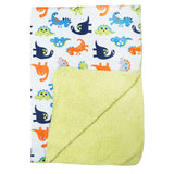 Baby Moo Dino Green And White Blanket