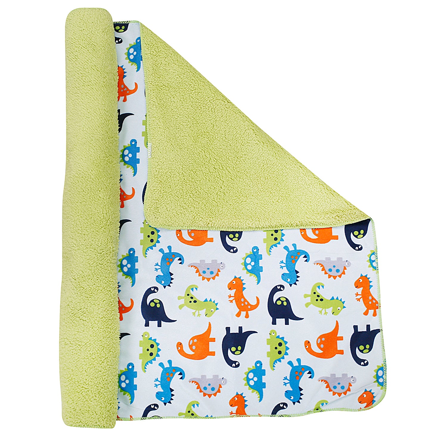 Baby Moo Dino Green And White Blanket