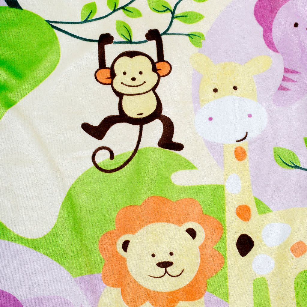 Baby Moo Animal Green And Purple Blanket