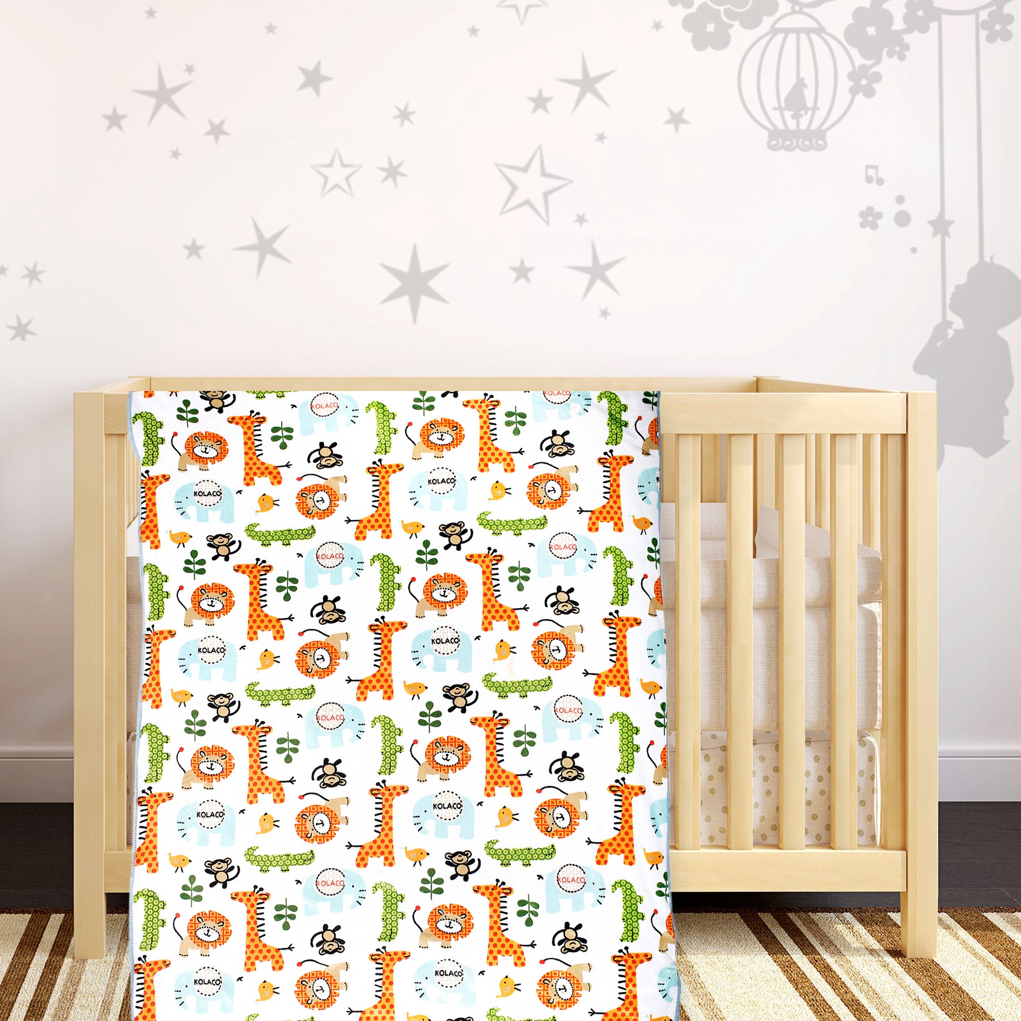 Baby Moo Animal in Jungle Multicolour Blanket