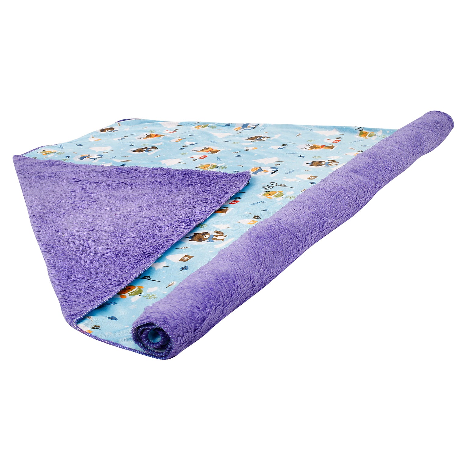 Baby Moo Winter Wonderland Purple And Blue Blanket