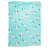 Baby Moo Zebra Aqua Blue Blanket