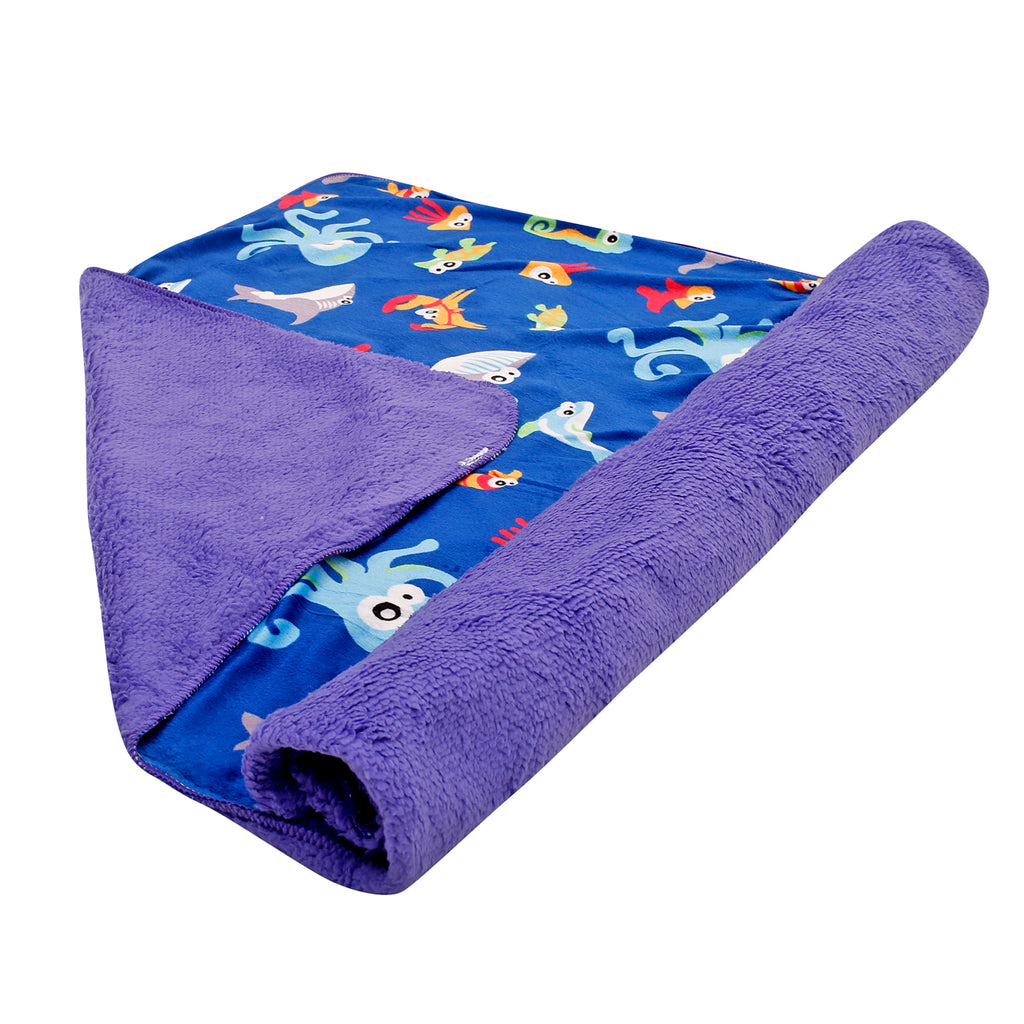 Baby Moo Fun In The Ocean Purple And Blue Blanket