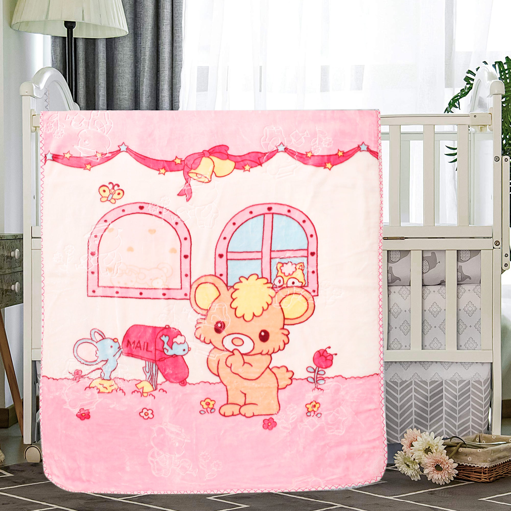 Baby Moo You've Got Mail Pink Blanket