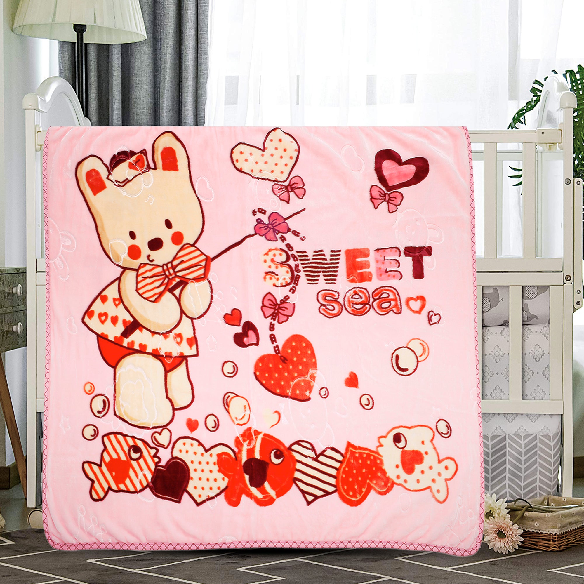 Baby Moo Sweetheart Pink Blanket