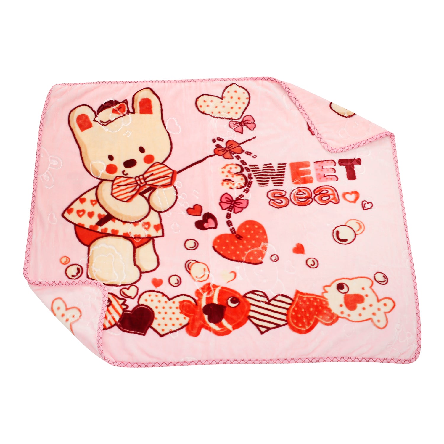 Baby Moo Sweetheart Pink Blanket