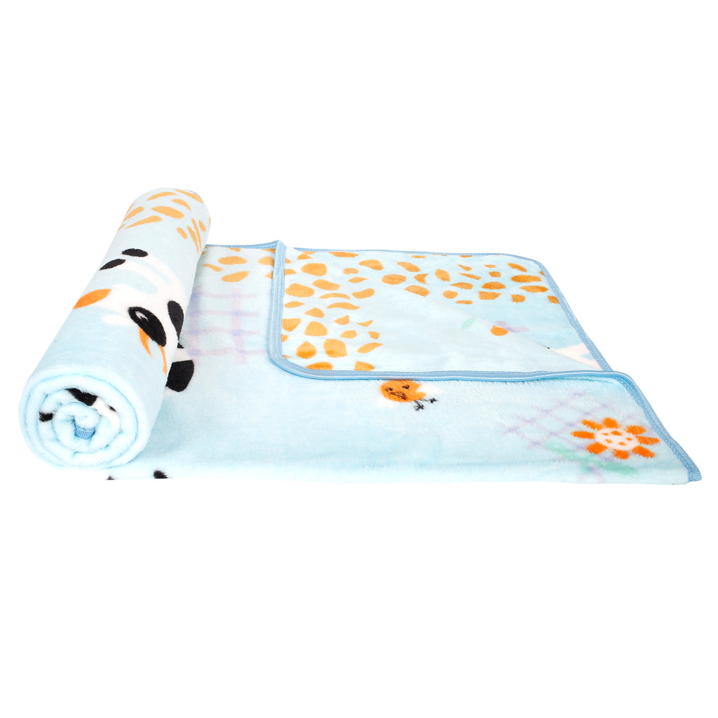 Baby Moo Mooing Cow Blue Bubble Blanket
