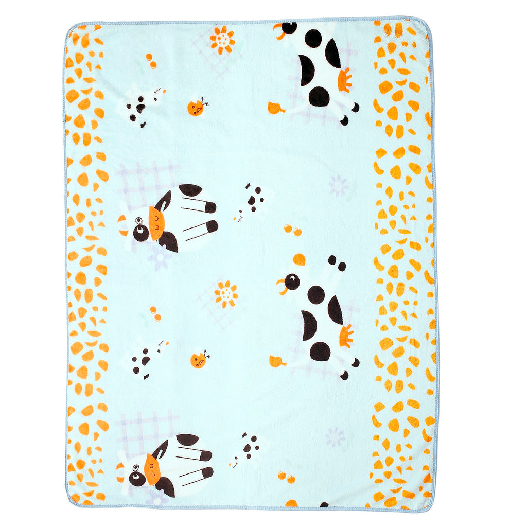 Baby Moo Mooing Cow Blue Bubble Blanket