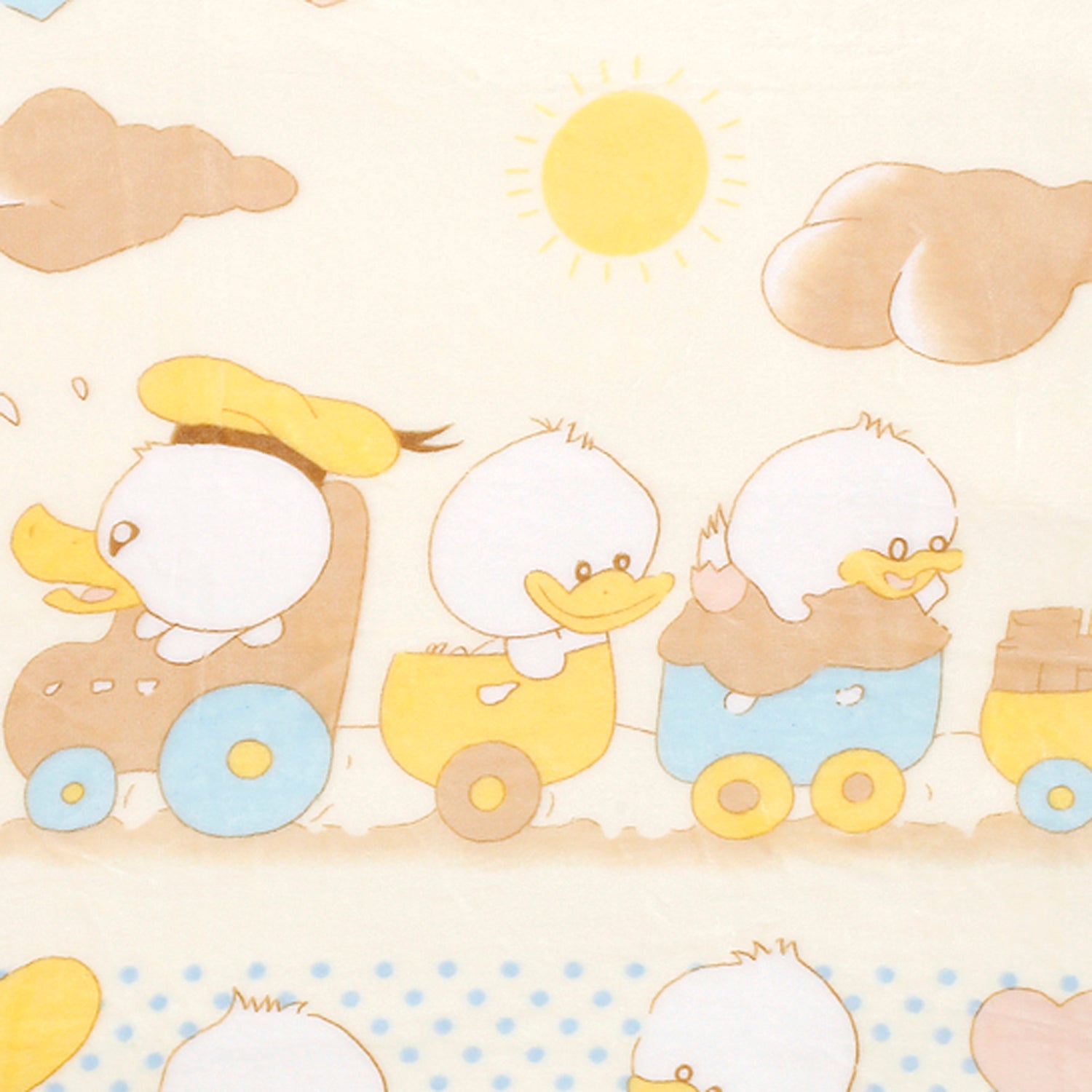 Baby Moo Duckling Train Blue Bubble Blanket
