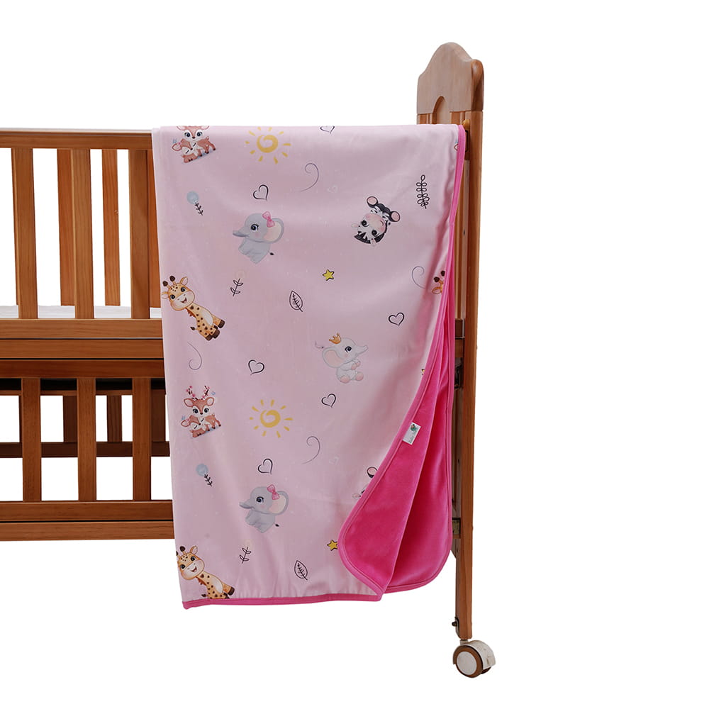 Baby Moo Animal Kingdom All Season Premium Blanket - Pink