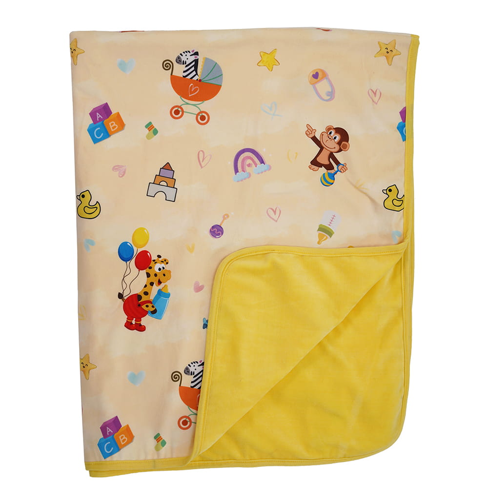 Baby Moo Zebra in Pram All Season Premium Blanket - Yellow