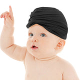 Baby Moo Cute Knotted Turban Cap Infant Beanie - Black