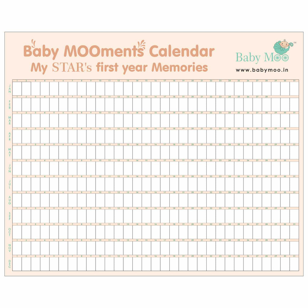Baby MooMents Calendar - Record Baby Milestones - Nursery Decor