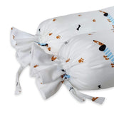 The White Cradle Cot Pillow + 2 Bolsters Set with Fillers - Blue Poodle