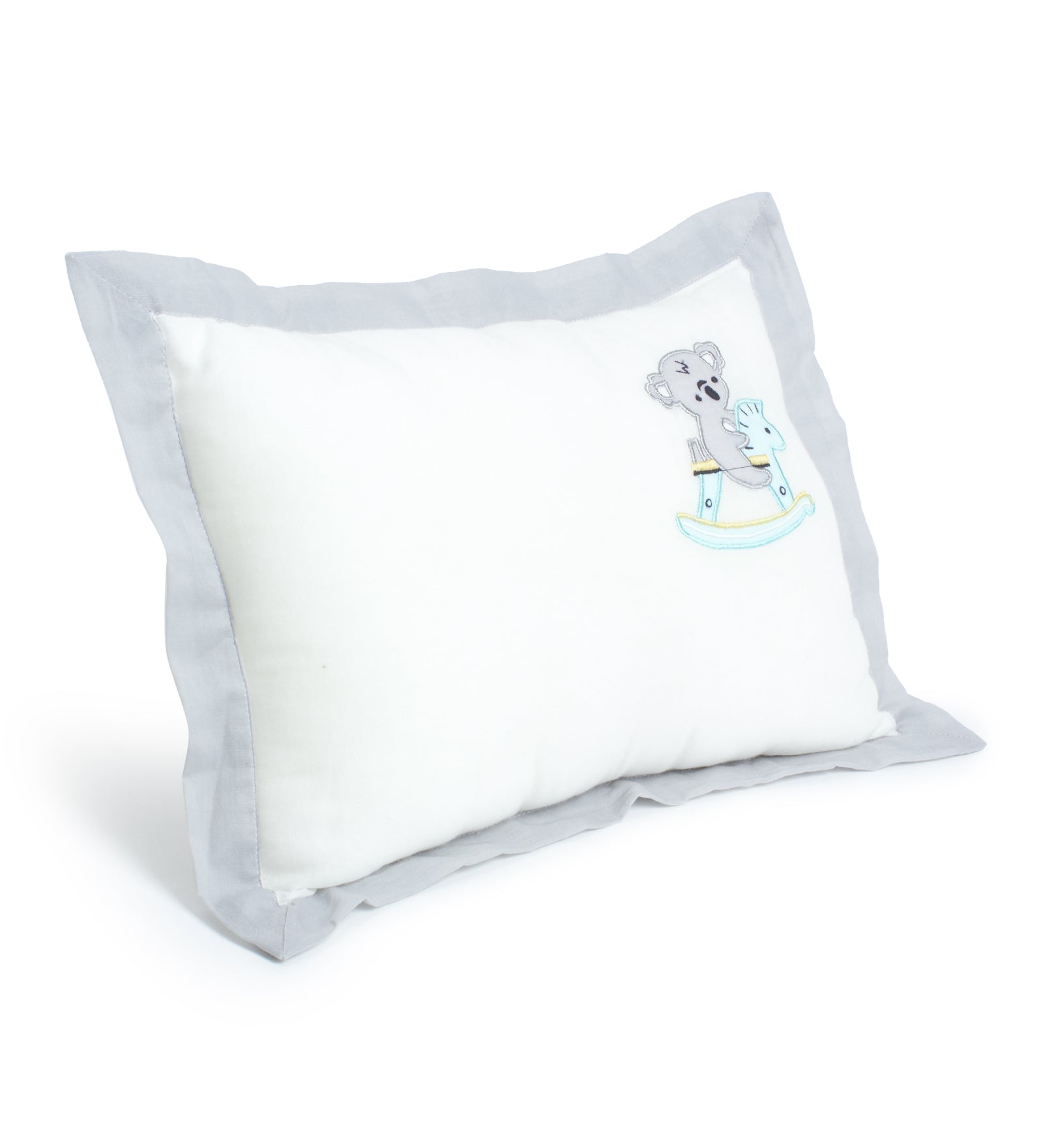 The White Cradle Cot Pillow + 2 Bolsters Set with Fillers - Organic Cotton Fabric, Softest Fiber Filling, Protective Comfort - Koala