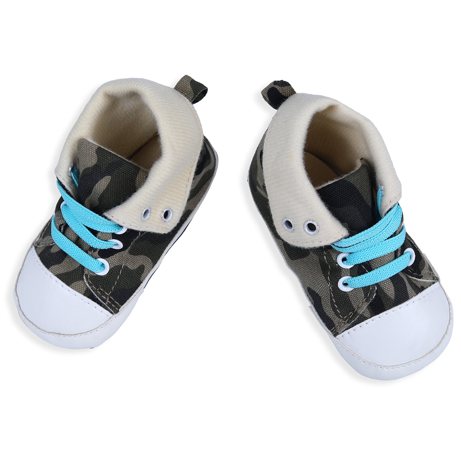 Baby Moo Military High Top Foldable Casual Sneaker Booties - Multicolour