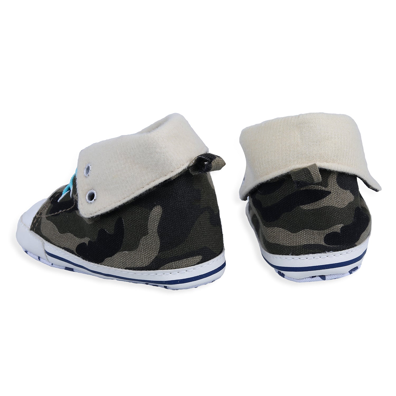 Baby Moo Military High Top Foldable Casual Sneaker Booties - Multicolour